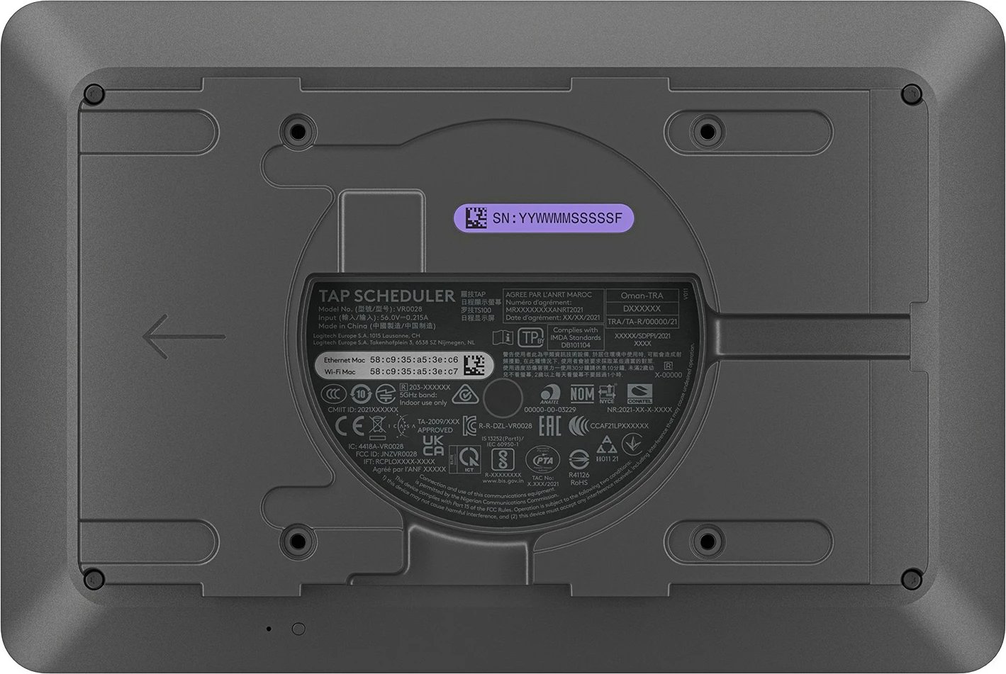 Panel planifikimi Logitech Tap Scheduler 10.1 IPS, grafit