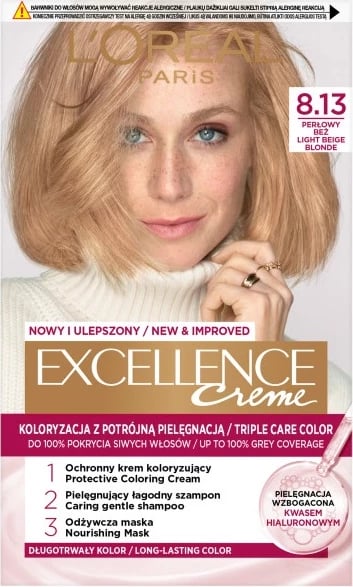 Ngjyrë për flokë L'Oreal Paris Excellence Creme 8.13 Pearl Beige për femra