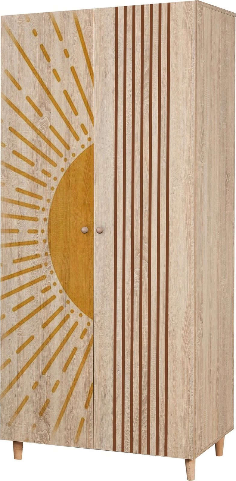 Dollap Sonomo, doreza druri, këmbë druri, Skye Decor Lidya 2 -971, 90x192x52cm