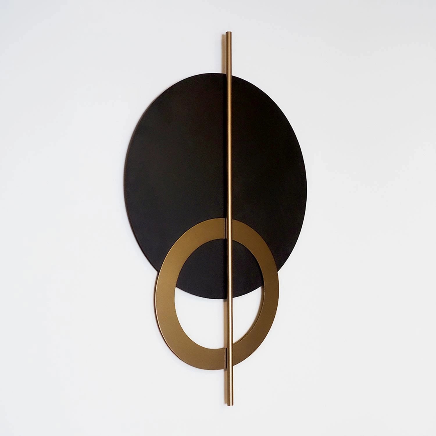 Aksesor dekorativ metalik për mur Wallity, Hyperion, i zi dhe ari, 46x80cm