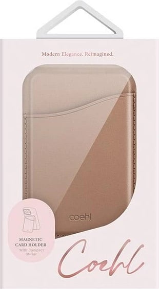 Mbështjellës portofol magnetik për celular UNIQ Coehl Esme me pasqyrë dhe stand, Beige