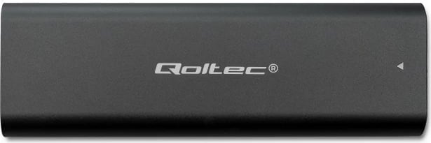 Kasë Qoltec 50312 për SSD M.2 NVMe, USB Type-C, alumini, grafit