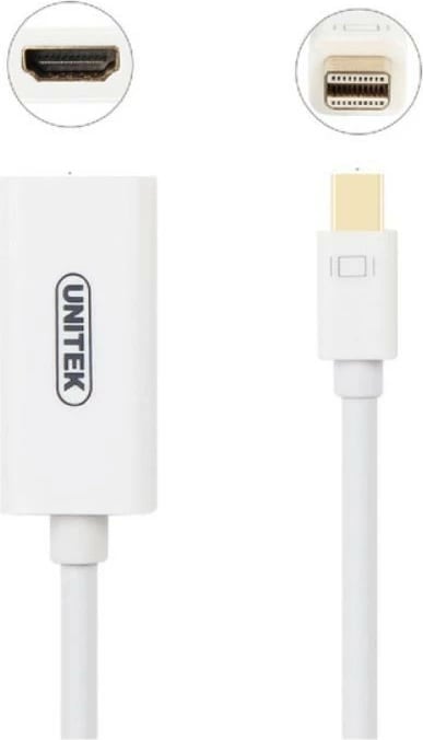 Adapter Unitek Y-6331 mini DisplayPort në HDMI 4K, i bardhë
