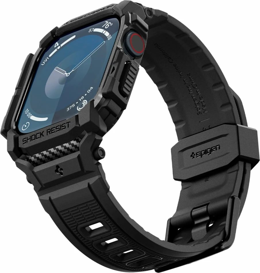 Mbështjellës me rrip Spigen Rugged Armor Pro për Apple Watch 10, 42mm, i zi