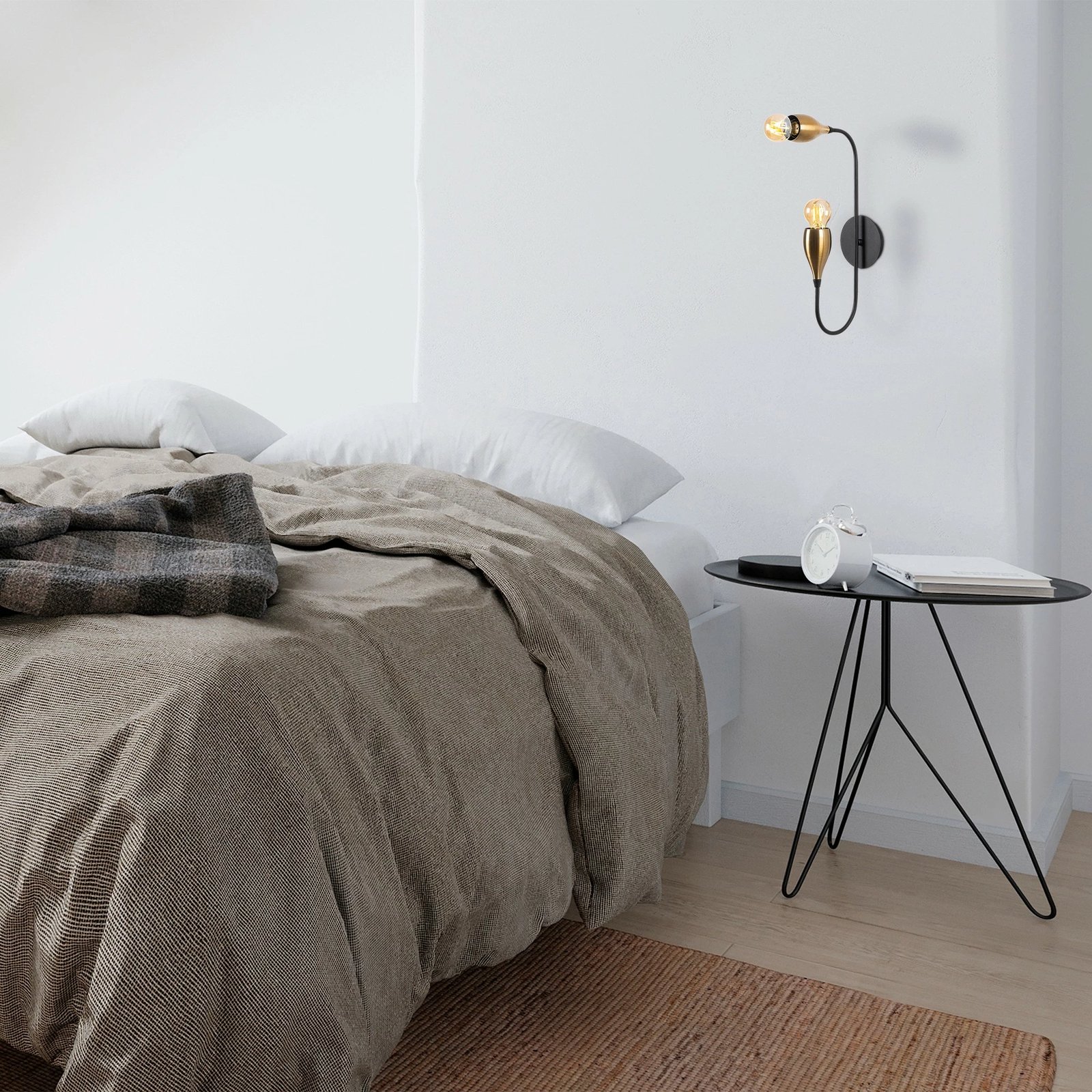 Llambë muri Opviq, Kadeh - 3211, ngjyrë e zezë, vintage, 25x25cm, lartësi 50cm