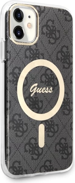 Mbështjellës Guess GUHMN61H4STK për iPhone 11 6.1", 4G MagSafe, i zi Mbështjellës Guess GUHMN61H4STK për iPhone 11 6.1", 4G MagSafe, i zi