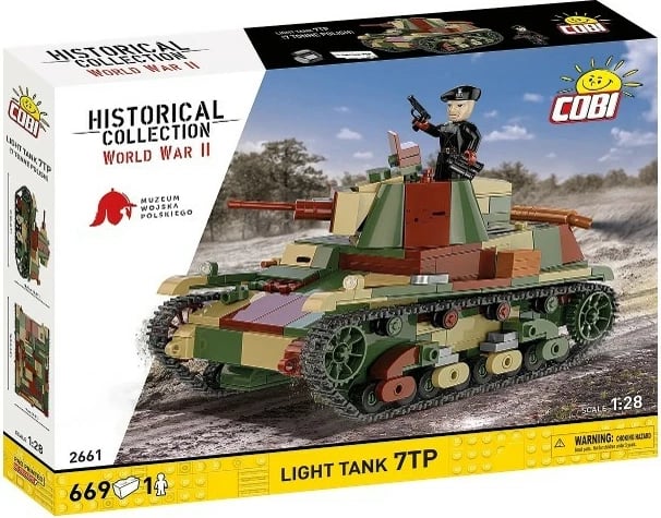 Set ndërtimi tank i lehtë Cobi 7TP, 669 pjesë, Historical Collection