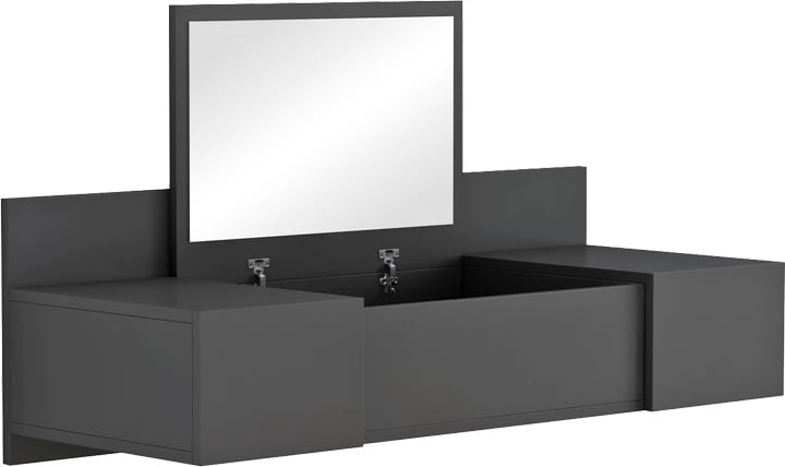 Tavolinë për grim me pasqyrë, ngjyrë gri, 100x39.1x33cm