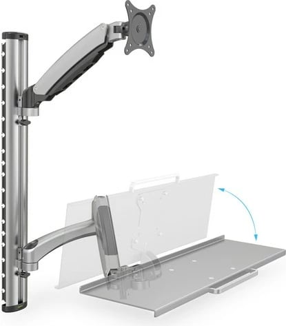 Krah muri për monitor dhe tastierë Digitus DA-90354, deri 27", 8 kg, VESA 75x75/100x100, zi/gri
