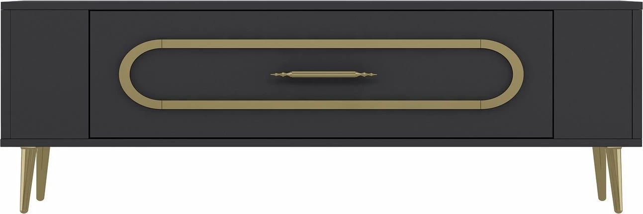 Komodë TV Skye Decor, Retrop3, anthracite, gold