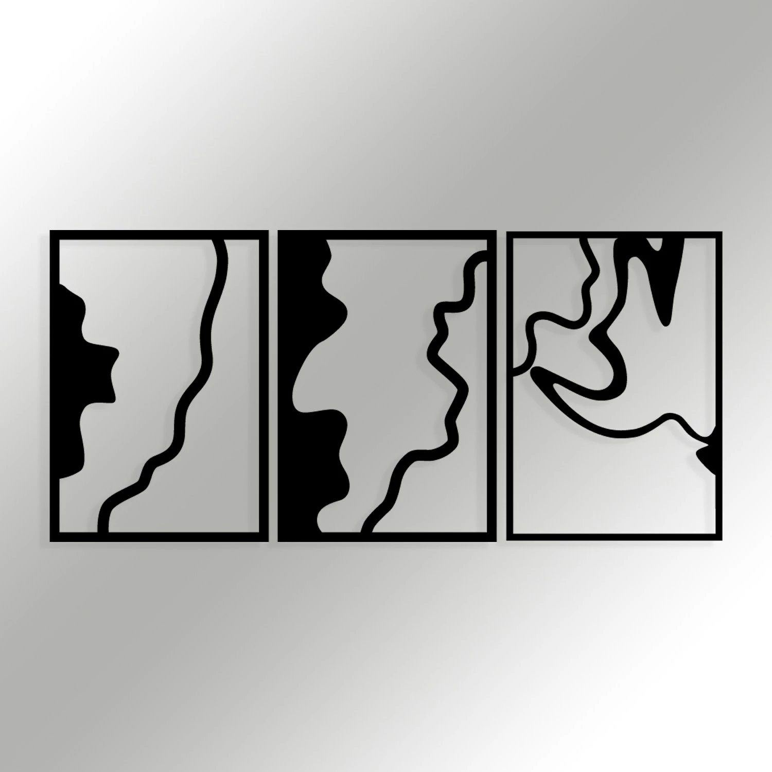 Aksesor dekorativ muri prej metali, Wallity, flamingo 317, ngjyrë e zezë, 120x54.5cm