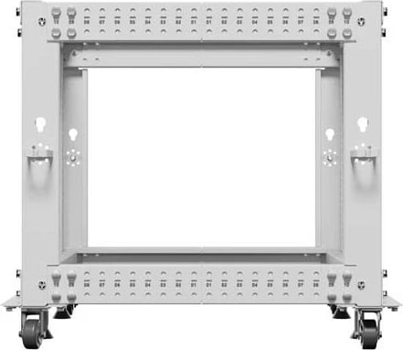 Stendë RACK e hapur 19", Lanberg OR01-6109-S, 9U, 600x600 mm, thellësi e rregullueshme 576–1034 mm, kapacitet 600 kg, gri RAL 7035