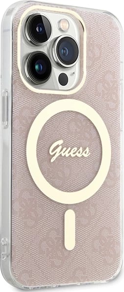 Mbështjellës Guess IML 4G MagSafe për iPhone 15 Pro, Rozë