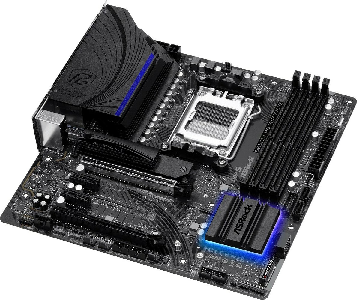 Pllakë amë ASRock B650M PG Riptide, Socket AM5, DDR5, micro ATX, e zezë