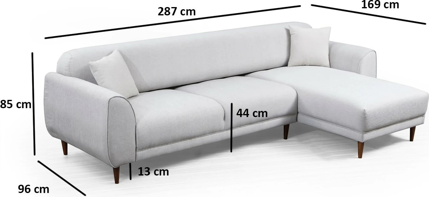 Kënd divan-krevat Atelier del Sofa, kënd i djathtë, bezhë
