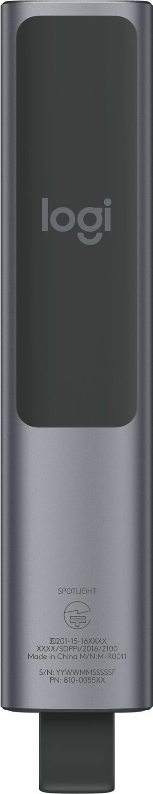 Telekomandë prezantimi Logitech Spotlight, Bluetooth/RF, USB, 30 m, Gri Telekomandë prezantimi Logitech Spotlight, Bluetooth/RF, USB, 30 m, Gri