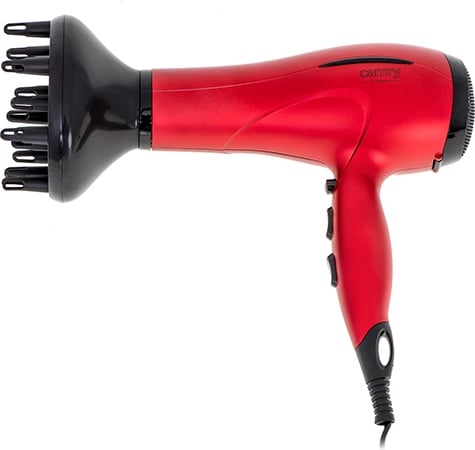 Tharëse flokësh, Camry CR 2253, 2000-2400W, 2 shpejtësi, 3 temperatura, me difuzer dhe koncentrator, e kuqe