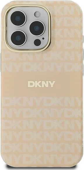 Mbështjellës DKNY Repeat Texture Pattern With Stripe për iPhone 16 Pro Max, Rozë