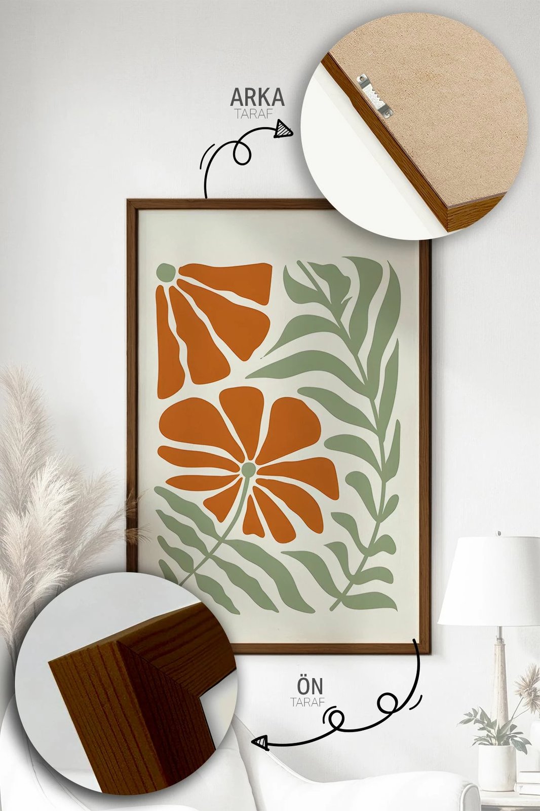 Pikturë dekorative me kornizë (3 copë), Wallity, Artvmodel9-Kahve