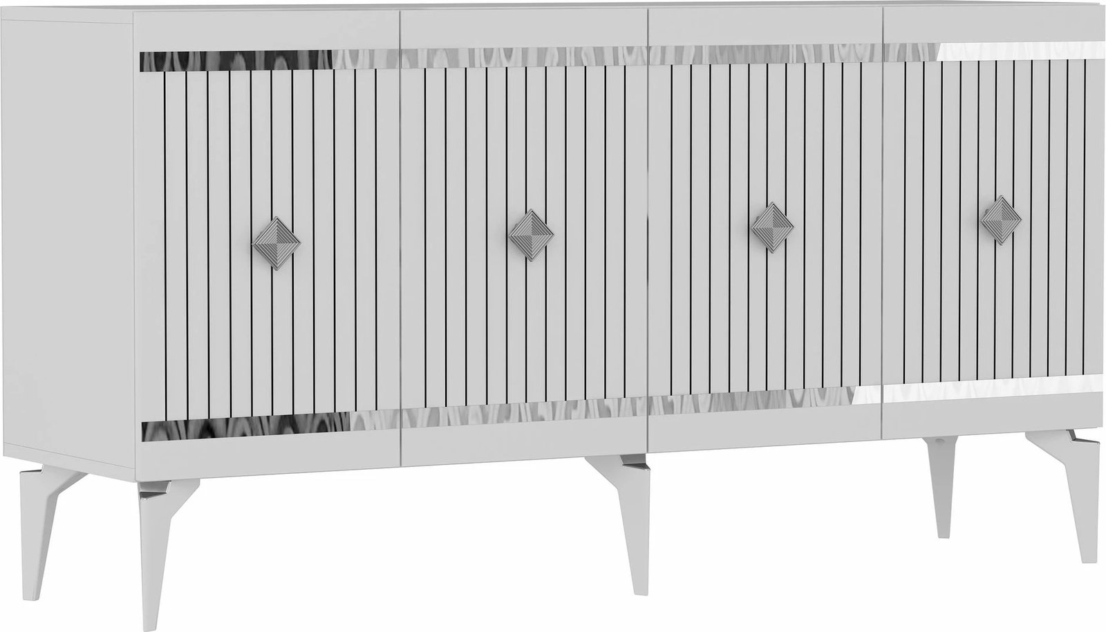 Konsol Skye Decor Lenora, e bardhë, argjend