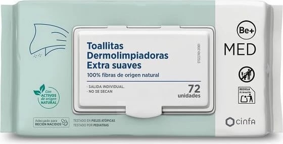 Letra të lagura pediatrike BE+ Med, 72 copë