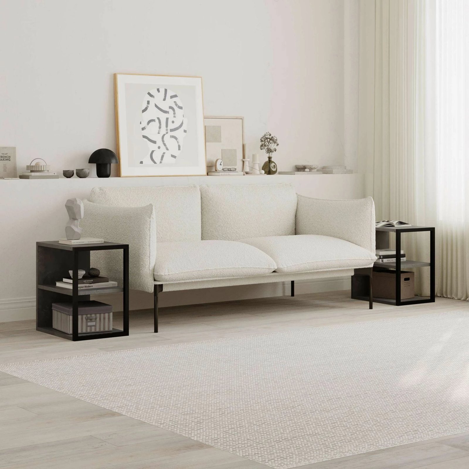 Set tavolinash anësore Skye Decor, ngjyrë gri retro, 2 copë