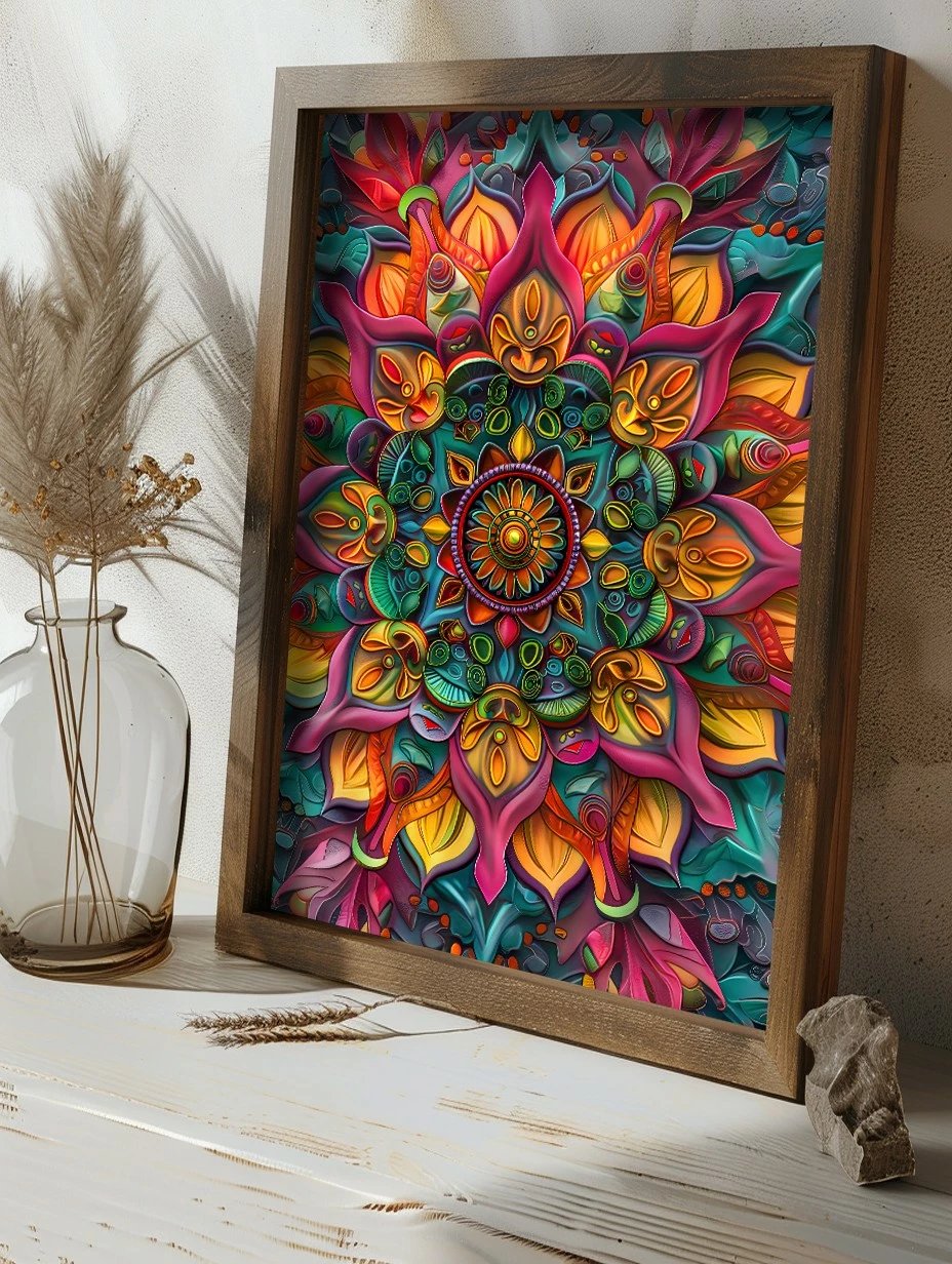 Pikturë dekorative me kornizë MDF, shumëngjyrëshe, Wallity GE068-L