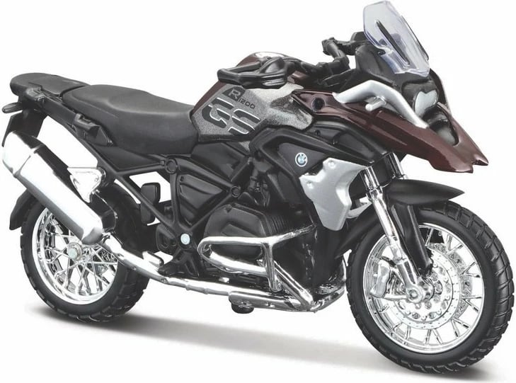 Model metalik motor Maisto BMW R 1200 GS 2017, 1:18, gri/maron