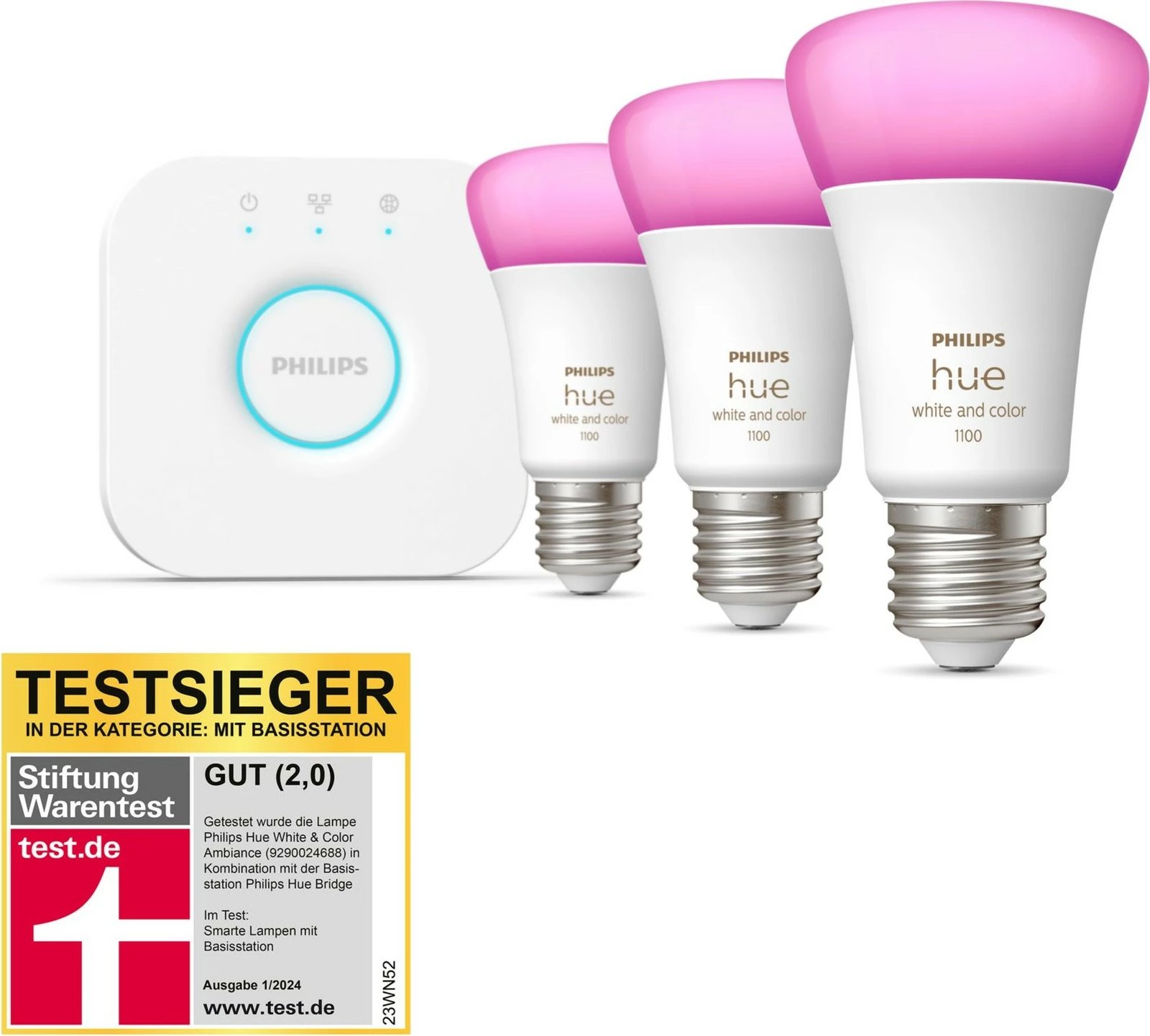 Dritë e mençur Philips Hue White and colour ambience Starter kit E27, Bluetooth/Zigbee, Bardhë Dritë e mençur Philips Hue White and colour ambience Starter kit E27, Bluetooth/Zigbee, Bardhë