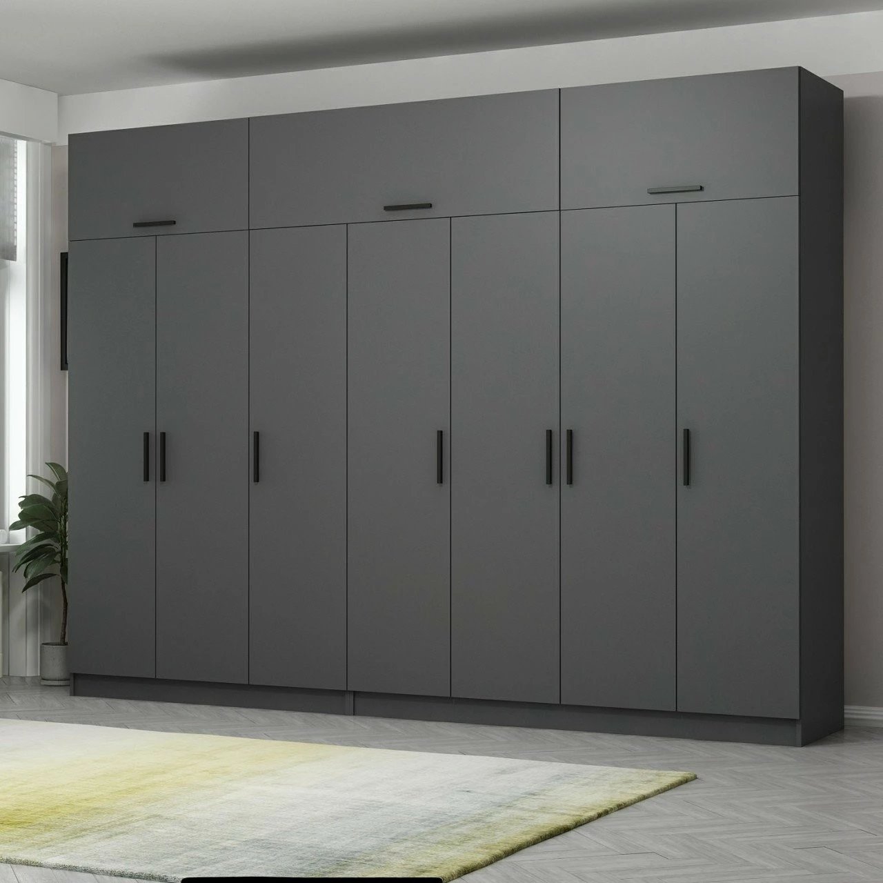 Dollap Skye Decor, ngjyrë antracit, 315x235x52cm