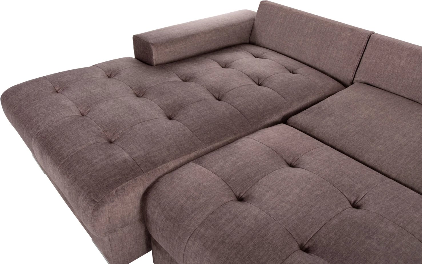 Divan-krevat qoshe (majtas) me hapësirë ruajtëse CLANCY FH3281.03L stof kafe 308x181x92H cm