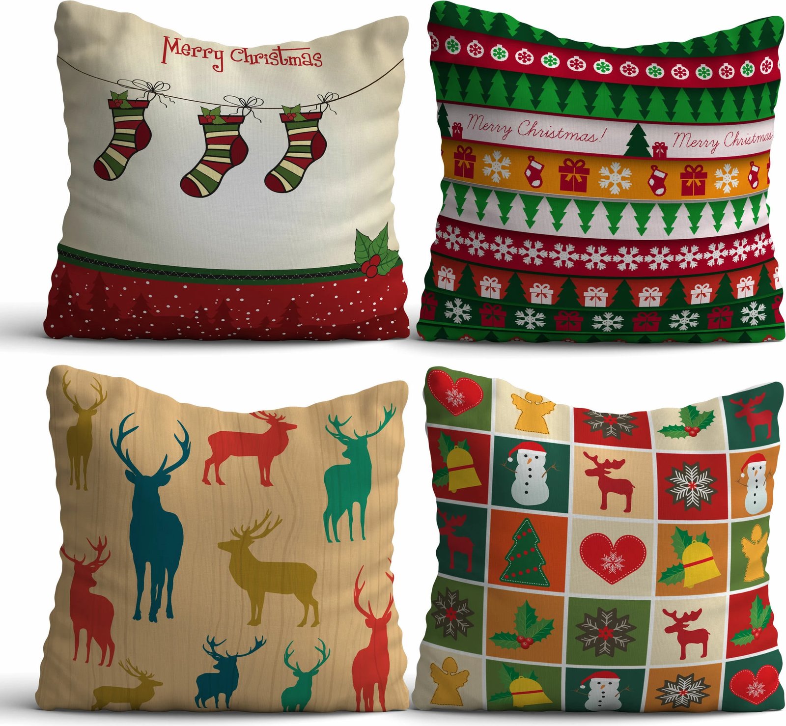 Set jastëkësh dekorativë (4 copë), Aberto Design, NYXMAS05