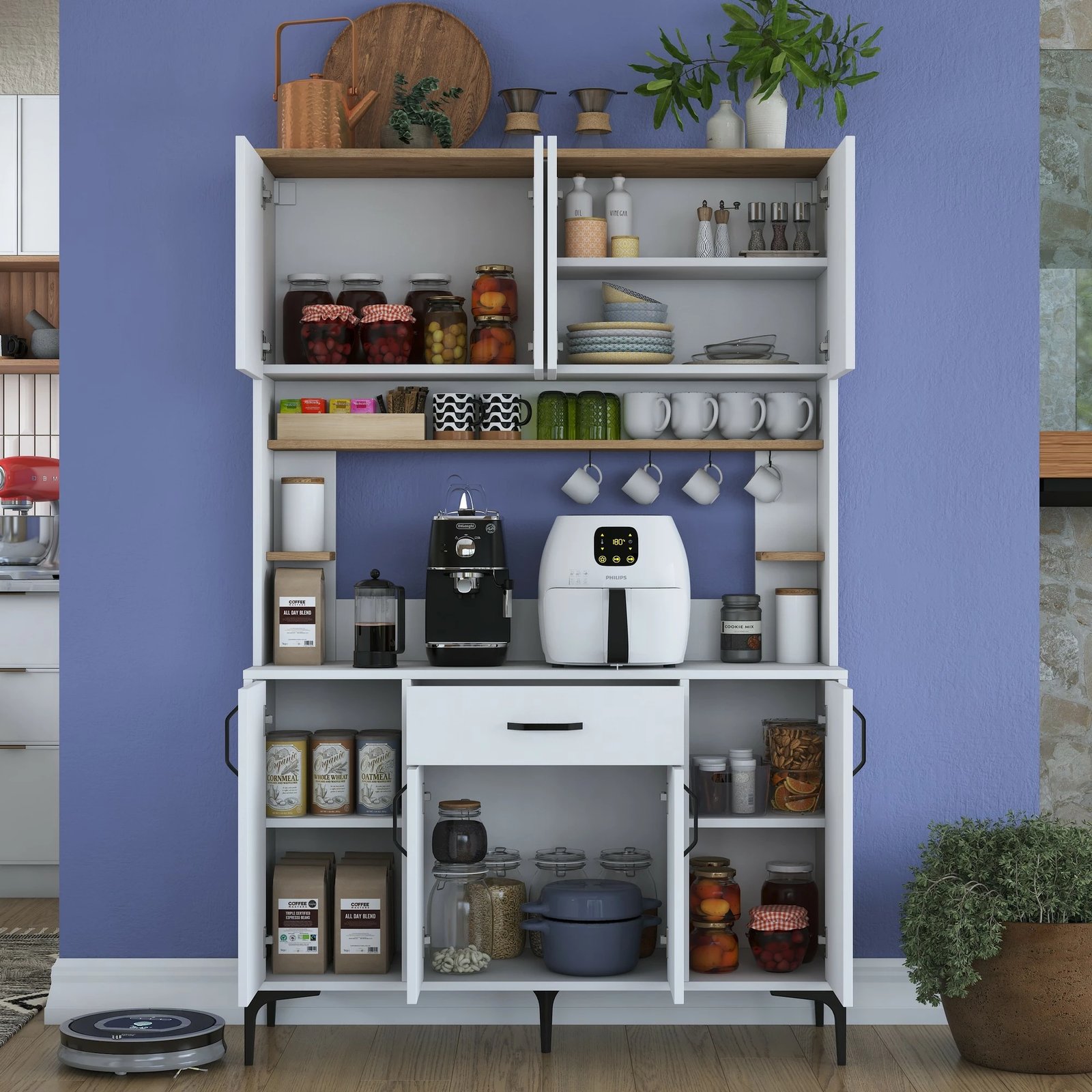 Dollap multifunksional Skye Decor, ngjyrë arre dhe e bardhë, JE177 - 3423