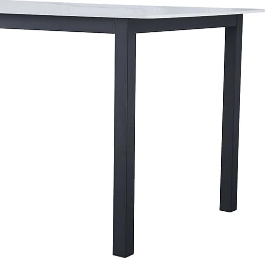 Tavolinë Pluto, ngjyrë e bardhë me pamje mermeri, 160x90x76cm