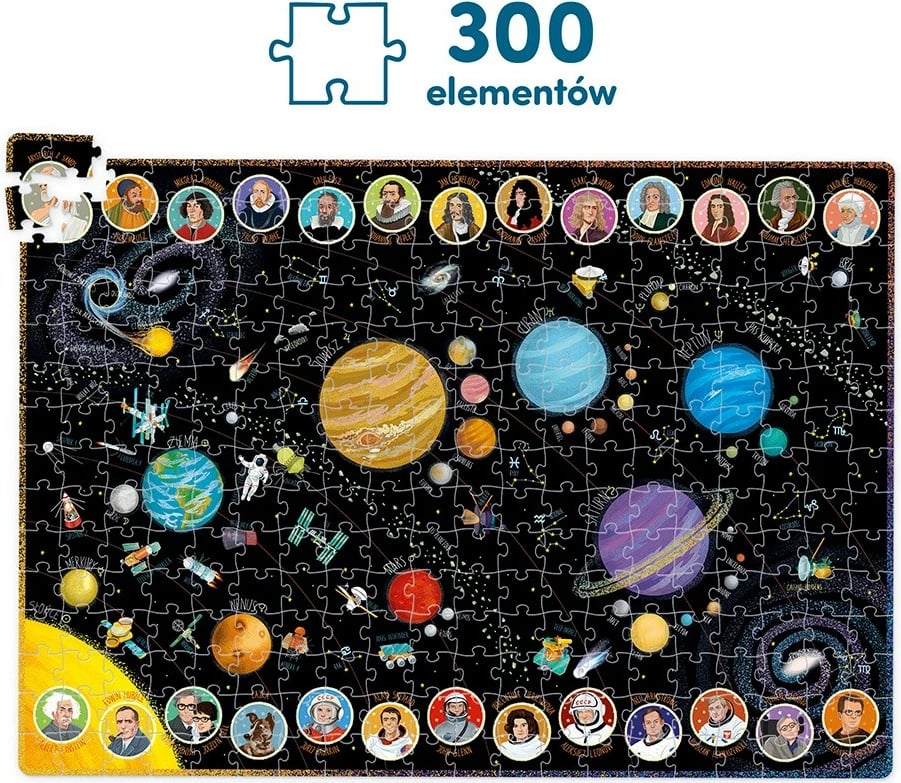 Puzzle edukativ CzuCzu Discoverer Solar System, 300 pjesë, me poster, për fëmijë