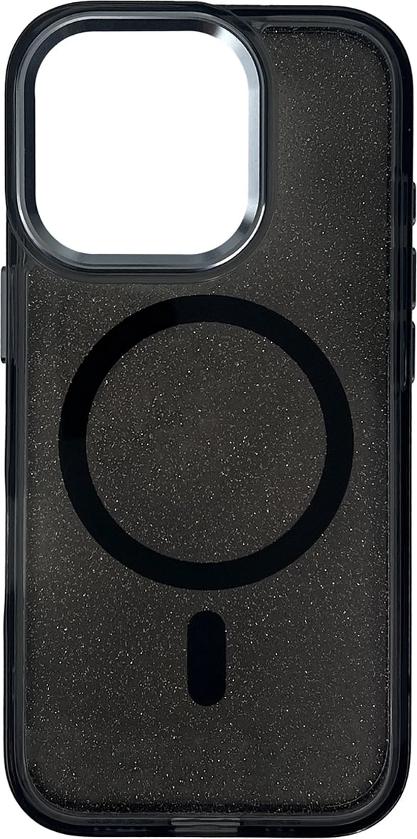 Mbështjellës Hurtel Glitter Case MagSafe për iPhone 16 Pro Max, i zi me shkëlqim