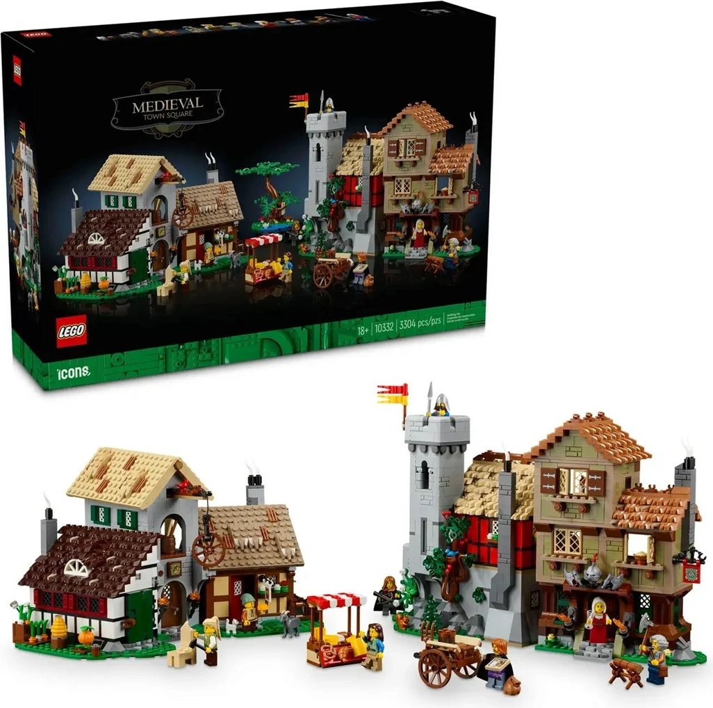 Set LEGO Medieval Town Square ICONS 10332, 8 minifigura