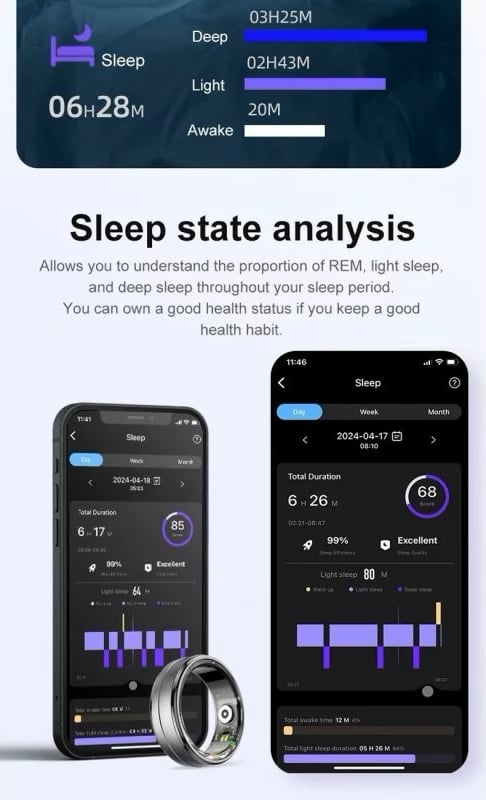 Unazë smart RUBICON për meshkuj, argjend/ari