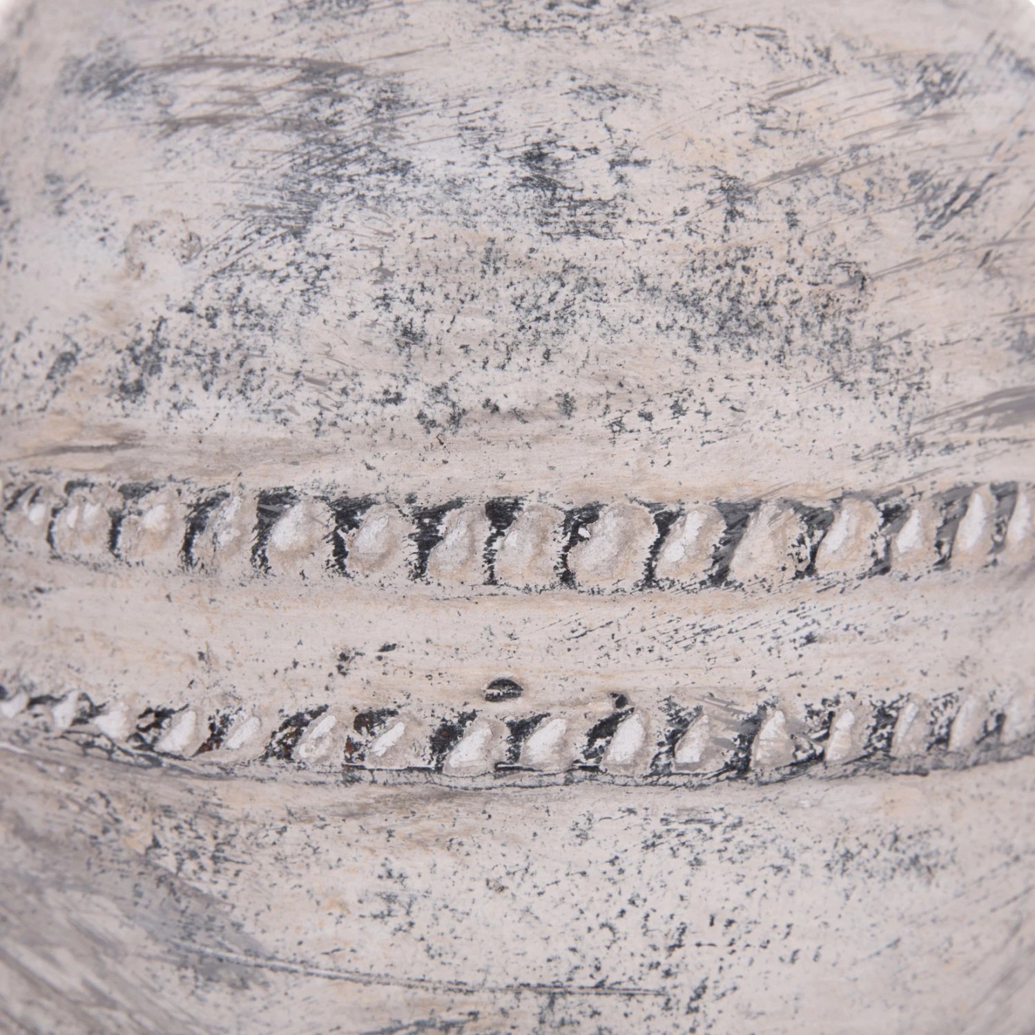 Vazo dekorative tavoline VERMO, terrakotë, ngjyrë gri e çelët, FH4393, 21x25cm