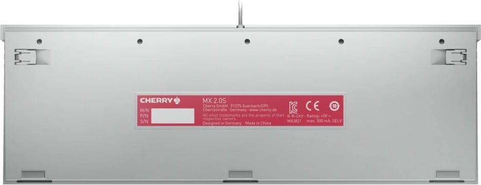 Tastierë Cherry MX 2.0S RGB, Wired, USB, Mekanike, QWERTZ, RGB LED, Bardhë