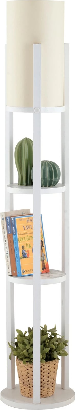 Llambë dyshemeje Opviq, Circle Nora - SMK, e bardhë, me rafte