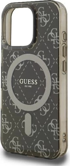 Mbështjellës Guess IML 4G Background MagSafe për iPhone 16 Pro Max, Kafe