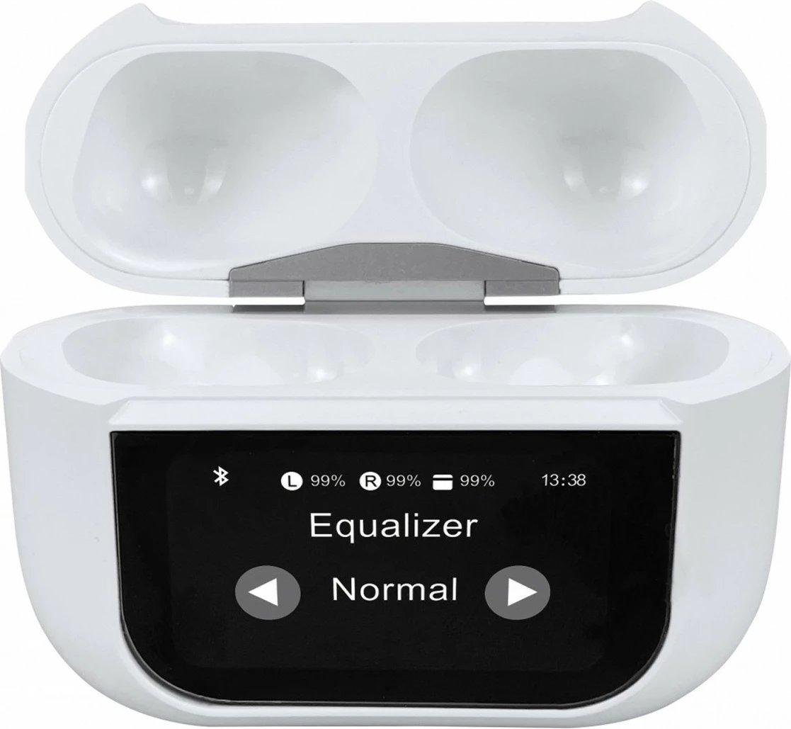 Kufje in-ear Technaxx BT-X72 TWS, ANC, Bluetooth 5.3, me ekran prekje, të bardha