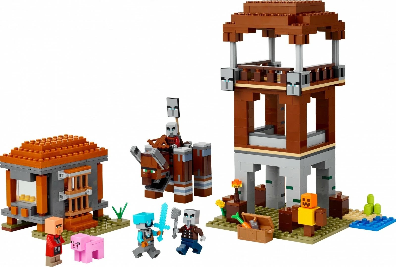Set ndërtimi LEGO Minecraft 21278 Bandits' Hideout and Destroyer, 665 pjesë
