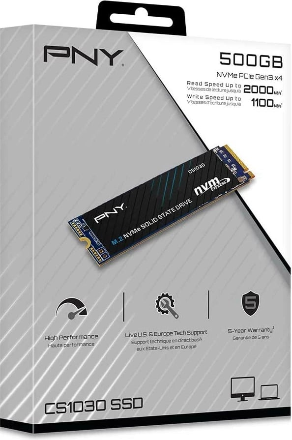 SSD Disk PNY CS1030, 500GB, M.2 2280, PCI-Express
