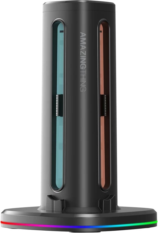 Karikues/dok për kontrollera Nintendo Switch 2 Joy-Con, AmazingThing Thunder Pro PlayDock, deri 4 kontrollera, LED/RGB, me kabllo USB-C, e zezë