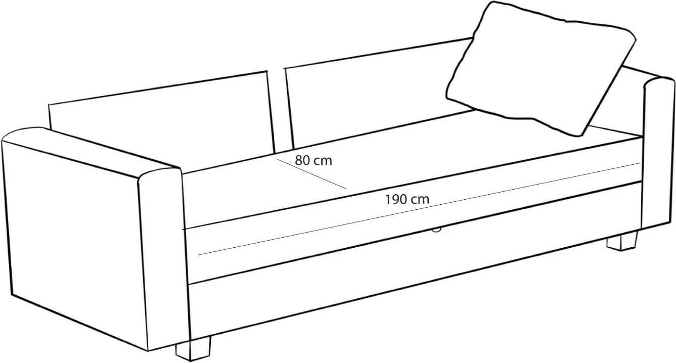 Divan-krevat treshe, Atelier del Sofa, Aly, ngjyrë antracit