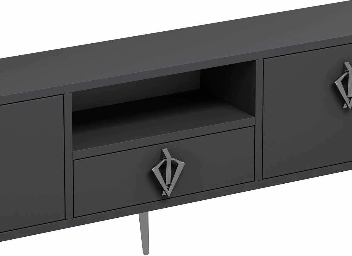 Komodë TV Skye Decor, anthracite, silver, 1313-DROP-32