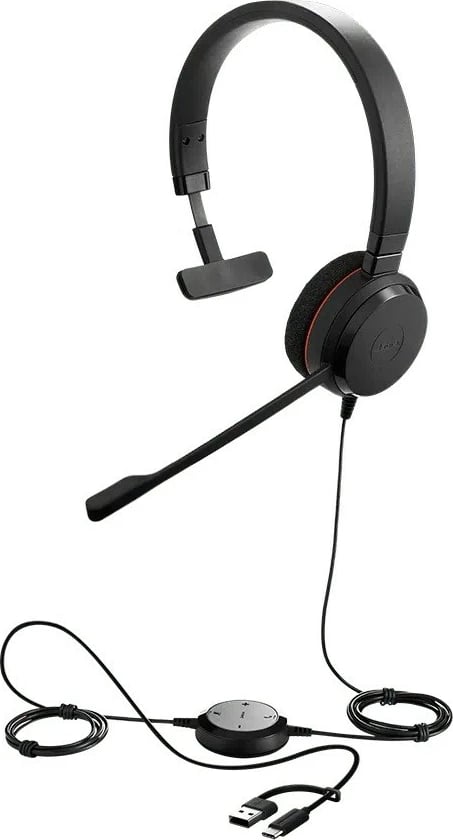 Kufje Jabra Evolve 20 SE me mikrofon, USB-A/USB-C, e zezë