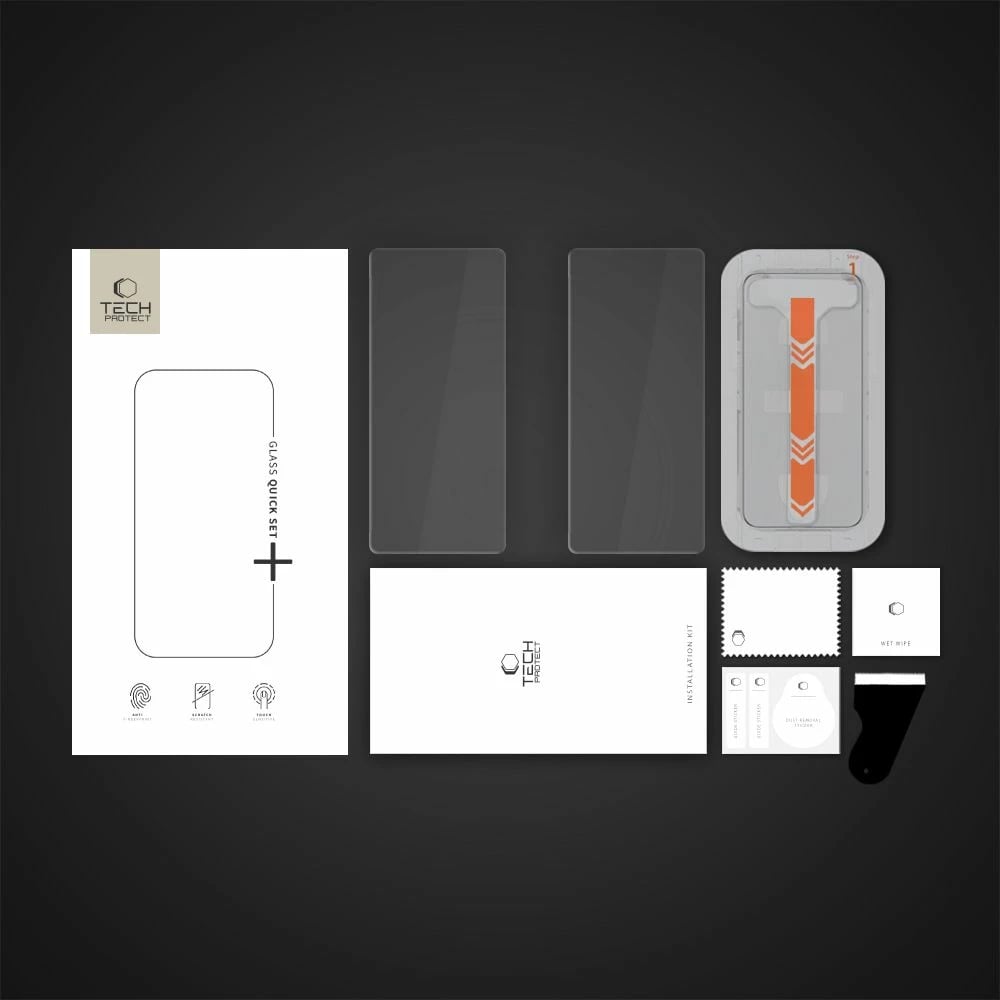 Xham mbrojtës Tech-Protect Quick Set+ për Samsung Galaxy S25, Transparent, set prej 2 copë